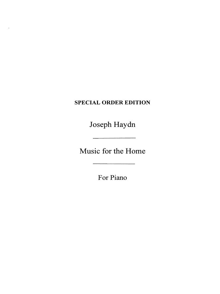 Haydn, J Music For The Home Hausmusik (Scholz)